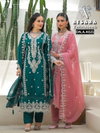 Zehnaseeb By Afsana Organza Embroidery Readymade Suit Exporters In India